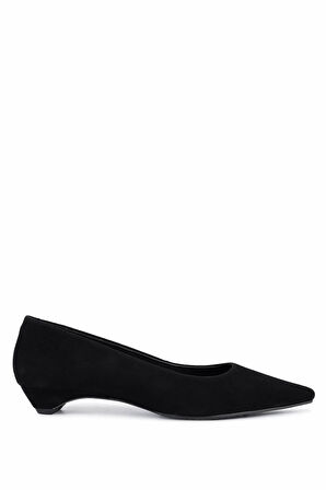 Tamer Tanca Kadın Hakiki Deri Siyah Süet Topuklu Ayakkabı 492 61050 BN AYK SK25-26 SIYAH SUET