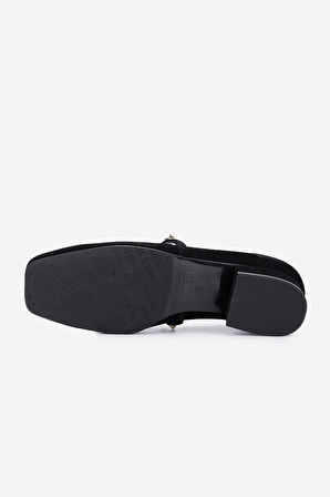 Valmenti Kadın Hakiki Deri Siyah Süet Topuklu Ayakkabı 492 56502 BN AYK SK25-26 SIYAH SUET