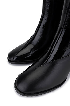 Tamer Tanca Kadın Hakiki Deri Siyah Topuklu Bot 1132 150 BN BOT SK25-26 SIYAH DR/RGN