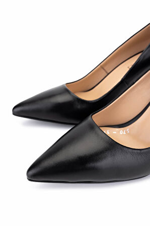 Tamer Tanca Kadın Hakiki Deri Siyah Topuklu Ayakkabı 1132 570 BN AYK SK25-26 SIYAH DERI