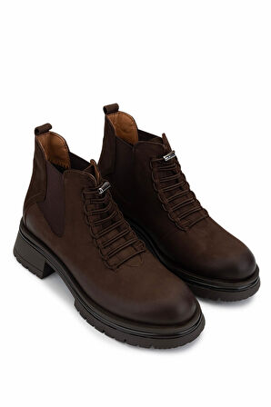 Tamer Tanca Kadın Hakiki Deri Kahverengi Casual Bot 599 0224 BN BOT SK25-26 KAHVE NUBUK