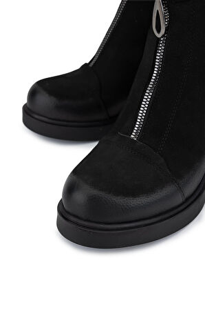 Tamer Tanca Kadın Hakiki Deri Siyah Nubuk Casual Bot 599 30049 BN BOT SK25-26 SIYAH NUBUK