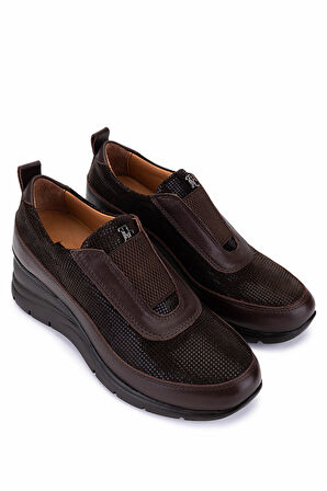 Tamer Tanca Kadın Hakiki Deri Kahverengi Casual Ayakkabı 599 4024 BN AYK SK25-26 KAHVE DERI BSK