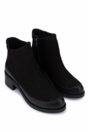 Tamer Tanca Kadın Hakiki Deri Siyah Nubuk Topuklu Bot 599 48 BN BOT SK25-26 SIYAH NUBUK