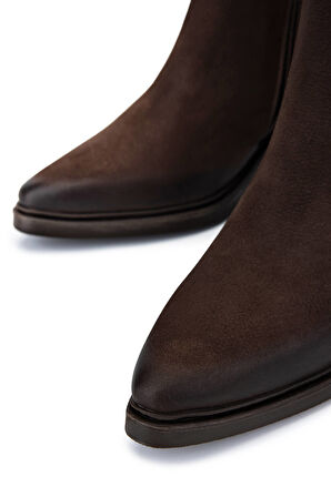 Tamer Tanca Kadın Hakiki Deri Kahverengi Topuklu Bot 599 30022-1 BN BOT SK25-26 KAHVE NUBUK