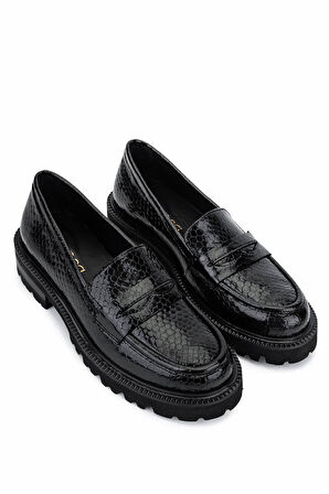Tamer Tanca Kadın Hakiki Deri Siyah Loafer Ayakkabı 922 26102202 BN AYK SK25-26 SIYAH BM