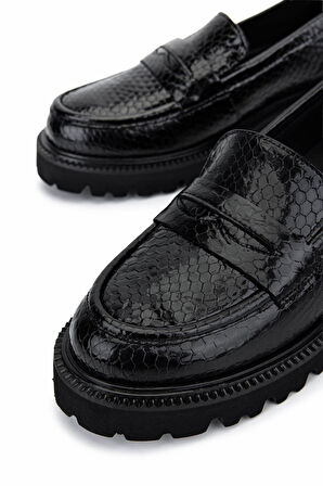 Tamer Tanca Kadın Hakiki Deri Siyah Loafer Ayakkabı 922 26102202 BN AYK SK25-26 SIYAH BM