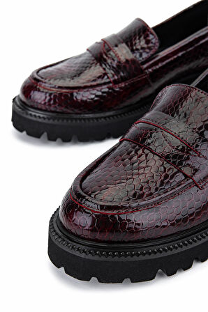 Tamer Tanca Kadın Hakiki Deri Bordo Loafer Ayakkabı 922 26102202 BN AYK SK25-26 BORDO BM