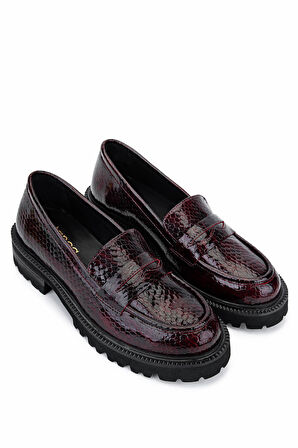 Tamer Tanca Kadın Hakiki Deri Bordo Loafer Ayakkabı 922 26102202 BN AYK SK25-26 BORDO BM