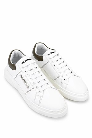 Mario Valentino Unisex Hakiki Deri Beyaz Sneakers & Spor Ayakkabı 1040 95S3909  AYK SK25-26 WHITE/MILITARY