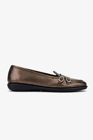 Valmenti Kadın Kahverengi Hakiki Deri Loafer Ayakkabı 611 E1712-06 BN AYK SK25-26 MARRONE PEARL