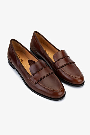Valmenti Kadın Kiremit Hakiki Deri Loafer Ayakkabı 611 H10046-B12 BN AYK SK25-26 BRICK/MARRONE