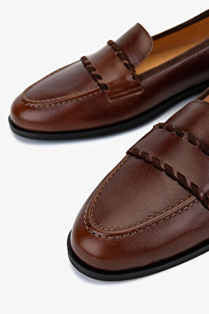 Valmenti Kadın Kiremit Hakiki Deri Loafer Ayakkabı 611 H10046-B12 BN AYK SK25-26 BRICK/MARRONE