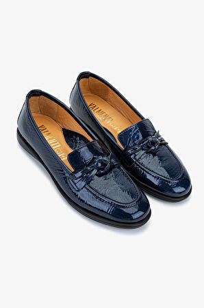 Valmenti Kadın Lacivert Hakiki Deri Casual Ayakkabı 611 E1710-03 BN AYK SK25-26 BLUE VERNICE