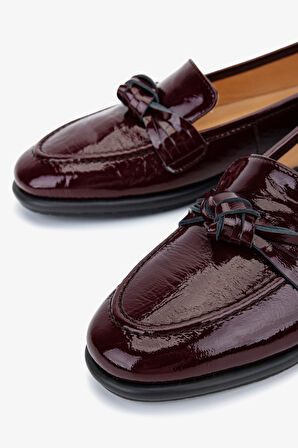 Valmenti Kadın Hakiki Deri Bordo Casual Ayakkabı 611 E1710-03 BN AYK SK25-26 BORDO VERNICE