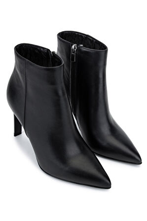 Valmenti Kadın Hakiki Deri Siyah Topuklu Bot 1135 0130 BN BOT SK25-26 SIYAH DERI