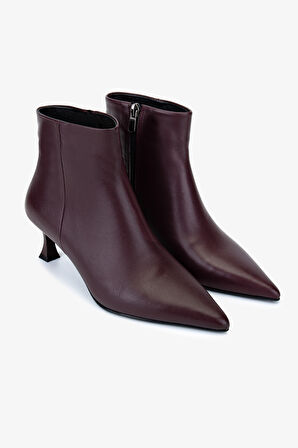 Valmenti Kadın Hakiki Deri Bordo Topuklu Bot 1135 0602 BN BOT SK25-26 BORDO DERI