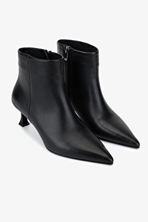 Valmenti Kadın Hakiki Deri Siyah Deri Topuklu Bot 1135 0602 BN BOT SK25-26 SIYAH DERI