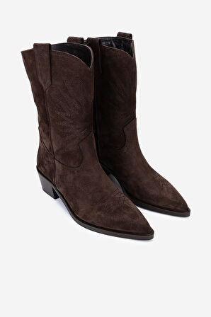 Valmenti Kadın Hakiki Deri Kahverengi Süet Western Bot 1135 0204 BN BOT SK25-26 KAHVE SUET