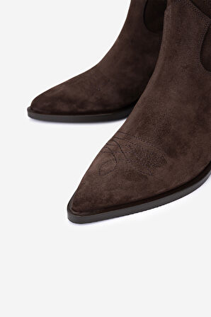 Valmenti Kadın Hakiki Deri Kahverengi Süet Western Bot 1135 0204 BN BOT SK25-26 KAHVE SUET