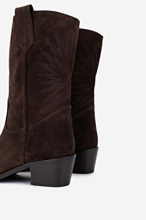 Valmenti Kadın Hakiki Deri Kahverengi Süet Western Bot 1135 0204 BN BOT SK25-26 KAHVE SUET