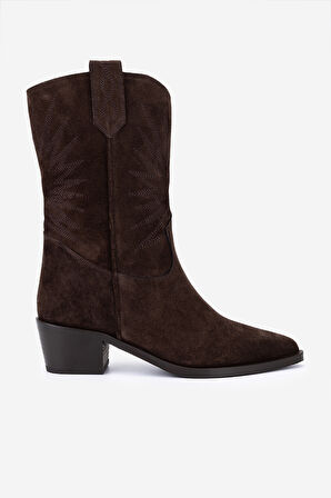 Valmenti Kadın Hakiki Deri Kahverengi Süet Western Bot 1135 0204 BN BOT SK25-26 KAHVE SUET