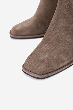 Valmenti Kadın Hakiki Deri Vizon Süet Topuklu Bot 1135 1002 BN BOT SK25-26 VIZON SUET