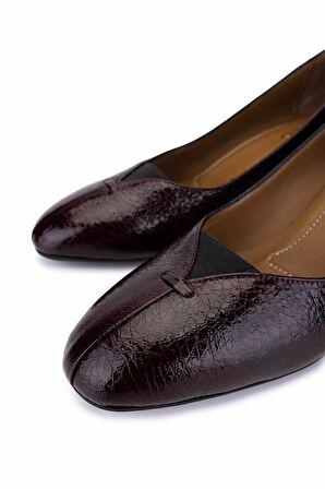 Tamer Tanca Kadın Hakiki Deri Bordo Klasik Ayakkabı 1135 06101 BN AYK SK25-26 BORDO