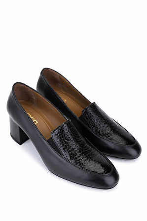 Tamer Tanca Kadın Hakiki Deri Siyah Klasik Ayakkabı 1135 06102 BN AYK SK25-26 SYH DR/SYH KRSK RGN