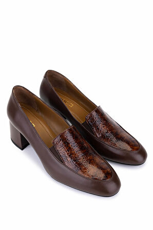 Tamer Tanca Kadın Hakiki Deri Kahverengi Klasik Ayakkabı 1135 06102 BN AYK SK25-26 KHV DR/KHV KRSK DR