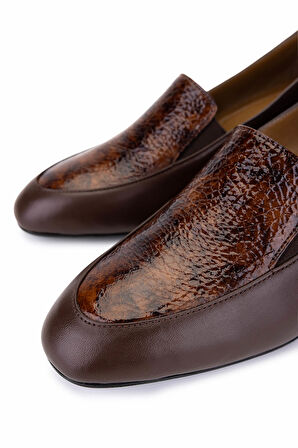 Tamer Tanca Kadın Hakiki Deri Kahverengi Klasik Ayakkabı 1135 06102 BN AYK SK25-26 KHV DR/KHV KRSK DR