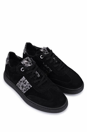 Tamer Tanca Kadın Hakiki Deri Siyah Sneakers & Spor Ayakkabı 849 210702 BN AYK SK25-26 SYH SUET/ANTRST YLN
