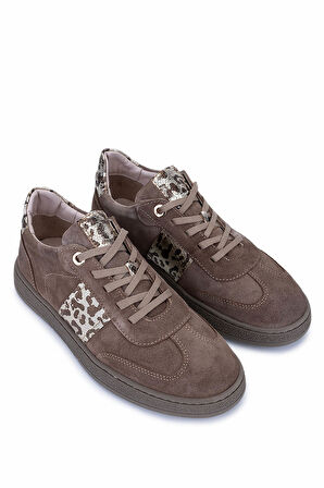 Tamer Tanca Kadın Hakiki Deri Kahverengi Sneakers & Spor Ayakkabı 849 210702 BN AYK SK25-26 SUGERO SUET/ALTIN YLN