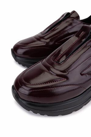 Tamer Tanca Kadın Hakiki Deri Bordo Sneakers & Spor Ayakkabı 1107 521 BN AYK SK25-26 BORDO RUGAN