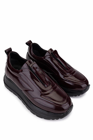 Tamer Tanca Kadın Hakiki Deri Bordo Sneakers & Spor Ayakkabı 1107 521 BN AYK SK25-26 BORDO RUGAN