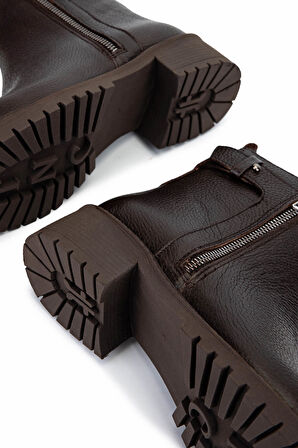 Tamer Tanca Kadın Hakiki Deri Kahverengi Casual Bot 33 2013 BN BOT SK24-25 KAHVE FLTR