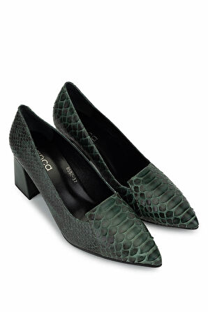 Tamer Tanca Kadın Hakiki Deri Yeşil Klasik Ayakkabı 33 2023-1 BN AYK SK25-26 YESIL YLN