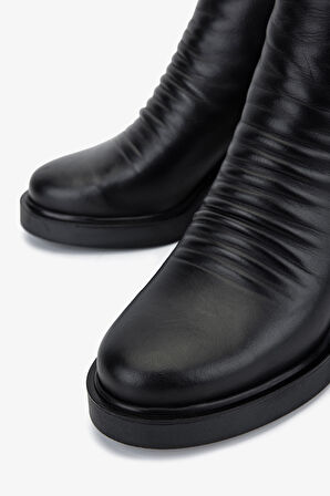 Valmenti Kadın Hakiki Deri Siyah Deri Topuklu Bot 231 3452-1 BN BOT SK25-26 SIYAH DR