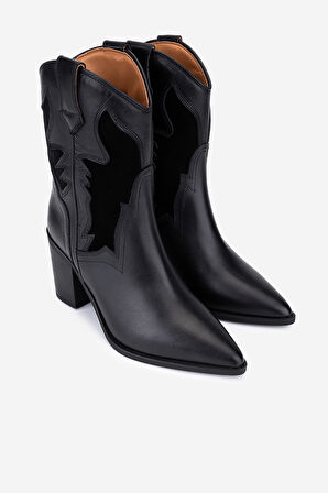 Valmenti Kadın Hakiki Deri Siyah Western Bot 1072 7193 BN BOT SK25-26 SIYAH