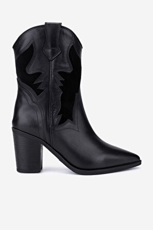 Valmenti Kadın Hakiki Deri Siyah Western Bot 1072 7193 BN BOT SK25-26 SIYAH