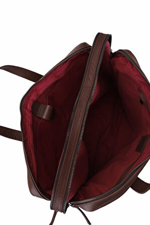 Bruno Rossi Bag Erkek Hakiki Deri Kahverengi Evrak Çantası 1048 R258 ERK CNT SK25-26 CAFFE