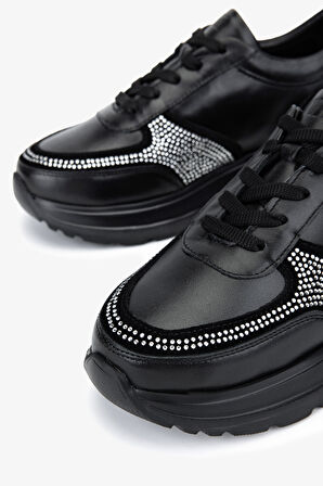 Valmenti Kadın Hakiki Deri Siyah Sneakers & Spor Ayakkabı 1107 514 BN AYK SK25-26 SIYAH