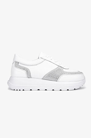 Valmenti Kadın Hakiki Deri Beyaz Sneakers & Spor Ayakkabı 1107 514 BN AYK SK25-26 BYZ/BYZ SUET/TASLI