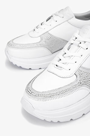 Valmenti Kadın Hakiki Deri Beyaz Sneakers & Spor Ayakkabı 1107 514 BN AYK SK25-26 BYZ/BYZ SUET/TASLI