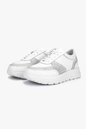 Valmenti Kadın Hakiki Deri Beyaz Sneakers & Spor Ayakkabı 1107 514 BN AYK SK25-26 BYZ/BYZ SUET/TASLI