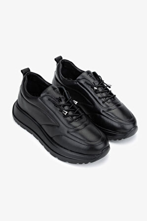 Valmenti Kadın Hakiki Deri Siyah Sneakers & Spor Ayakkabı 1107 522 BN AYK SK25-26 SIYAH