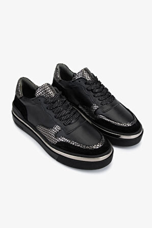 Valmenti Kadın Hakiki Deri Siyah Sneakers & Spor Ayakkabı 258 3560 BN AYK SK25-26 SIYAH