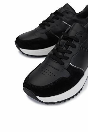Tamer Tanca Kadın Hakiki Deri Siyah Süet Sneakers & Spor Ayakkabı 258 3482 BN AYK SK25-26 SYH SUET/DR/ANT