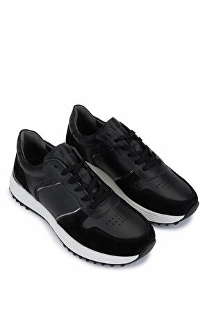Tamer Tanca Kadın Hakiki Deri Siyah Süet Sneakers & Spor Ayakkabı 258 3482 BN AYK SK25-26 SYH SUET/DR/ANT
