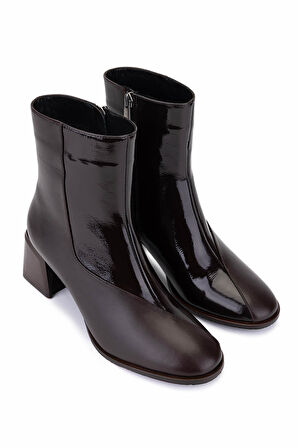 Tamer Tanca Kadın Hakiki Deri Kahverengi Topuklu Bot 1132 150 BN BOT SK25-26 KAHVE DR/RGN